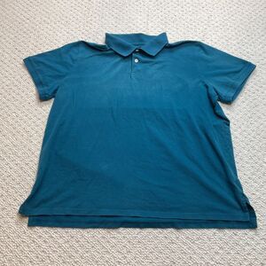 Goodfellow & Co Loring Polo Shirt Mens XXL 2XL Teal Blue Golf Rugby Short Sleeve